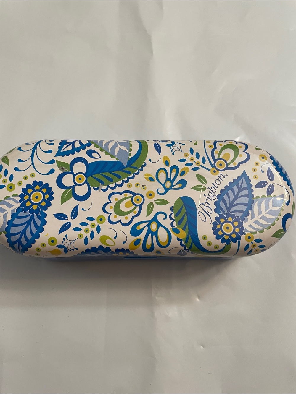 Brighton Floral Hard Eyeglass Case in Blue, Green & Yellow